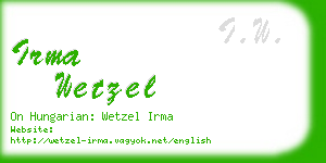 irma wetzel business card